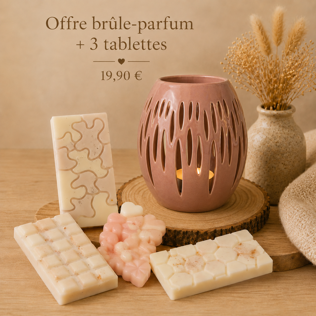1 brûle-parfum + 3 tablettes